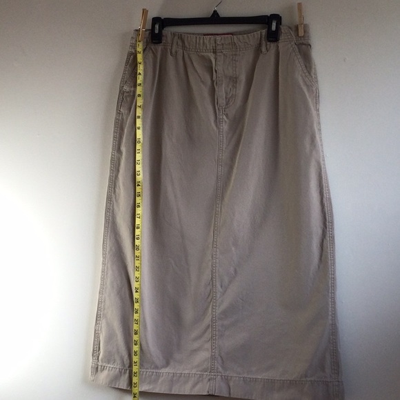Vintage Old Navy Khaki Tan Denim Long Skirt, size 12 - Picture 5 of 6